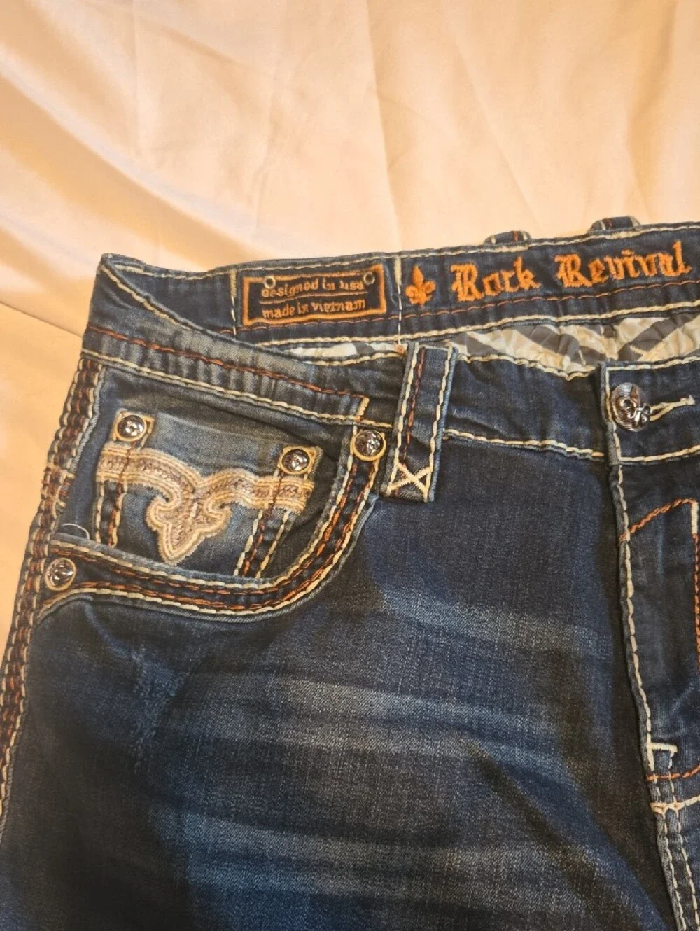Rock Revival Men’s Dark Indigo Relaxed Straight Jeans